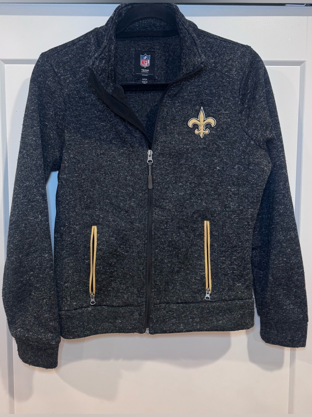 Women’s NFL New Orleans Saints Full-Zip Fleece Grey Jacket - Size Small
